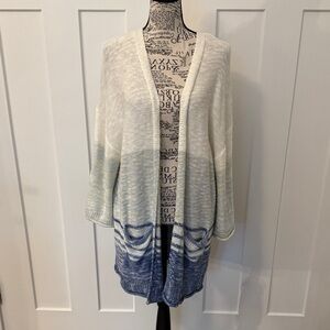 Elegant Blue and White Women's Cardigan